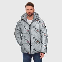 Куртка зимняя мужская Призрак Цусимы узор, цвет: 3D-черный — фото 2