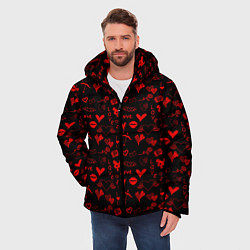 Куртка зимняя мужская Знаки нашей любви, цвет: 3D-красный — фото 2