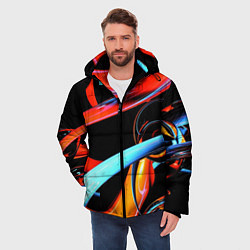 Куртка зимняя мужская Краски и пузыри, цвет: 3D-красный — фото 2