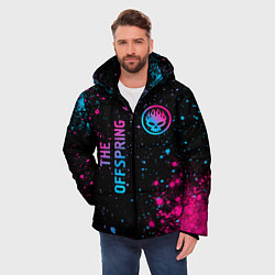 Куртка зимняя мужская The Offspring - neon gradient: надпись, символ, цвет: 3D-черный — фото 2