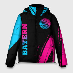 Куртка зимняя мужская Bayern - neon gradient: надпись, символ, цвет: 3D-черный