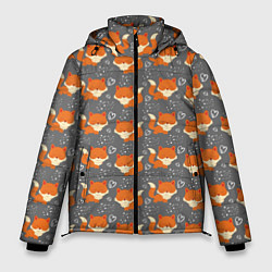 Куртка зимняя мужская Веселые лисички, цвет: 3D-красный