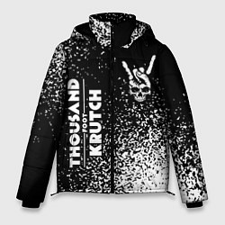 Куртка зимняя мужская Thousand Foot Krutch и рок символ на темном фоне, цвет: 3D-черный