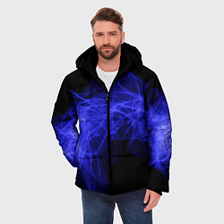 Куртка зимняя мужская Синяя звуковая волна, цвет: 3D-черный — фото 2