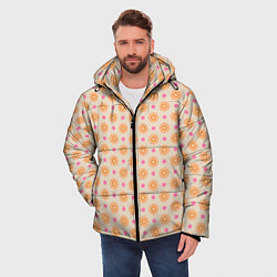 Куртка зимняя мужская Цветочки пастельного цвета, цвет: 3D-черный — фото 2
