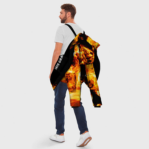 Мужская зимняя куртка Three Days Grace и пылающий огонь / 3D-Черный – фото 5