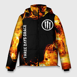 Куртка зимняя мужская Three Days Grace и пылающий огонь, цвет: 3D-черный