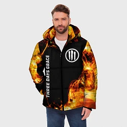 Куртка зимняя мужская Three Days Grace и пылающий огонь, цвет: 3D-черный — фото 2
