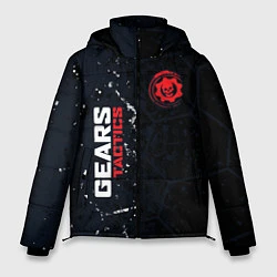 Куртка зимняя мужская Gears of War красно-белой лого на темном фоне, цвет: 3D-светло-серый