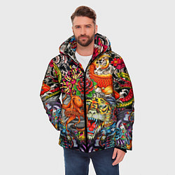 Куртка зимняя мужская Красочная иллюстрация, цвет: 3D-светло-серый — фото 2