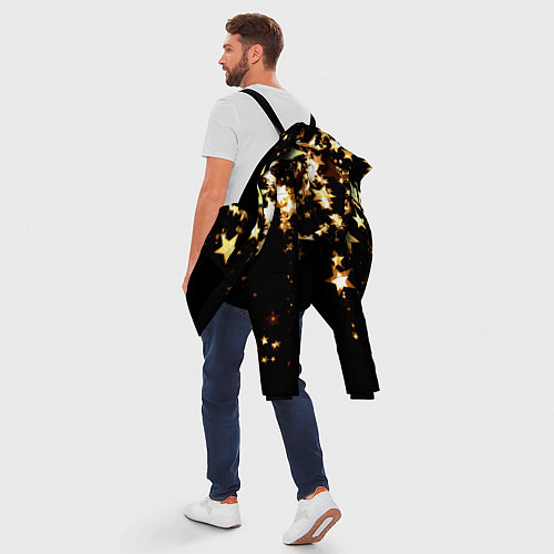 Мужская зимняя куртка Золотые праздничные звезды / 3D-Черный – фото 5
