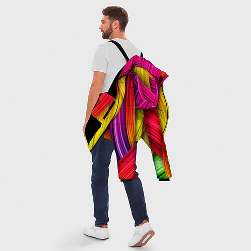 Мужская зимняя куртка Multicolored ribbons / 3D-Черный – фото 5