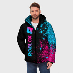 Куртка зимняя мужская Roblox - neon gradient: по-вертикали, цвет: 3D-черный — фото 2