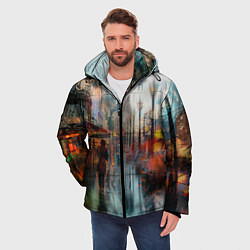 Куртка зимняя мужская В Питере дождь, цвет: 3D-красный — фото 2