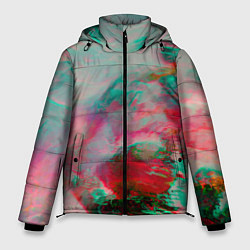Куртка зимняя мужская Абстрактные переливающиеся краски, цвет: 3D-светло-серый