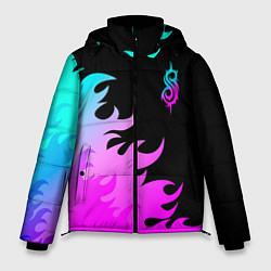 Куртка зимняя мужская Slipknot неоновый огонь, цвет: 3D-черный