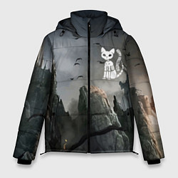 Куртка зимняя мужская Happy Halloween - Castle, цвет: 3D-черный