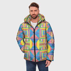 Куртка зимняя мужская Занимательная геометрия рисунок карандашами, цвет: 3D-светло-серый — фото 2