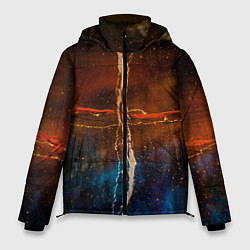 Куртка зимняя мужская Тени, блёстки и краски во тьме, цвет: 3D-светло-серый