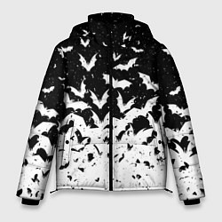 Мужская зимняя куртка Black and white bat pattern