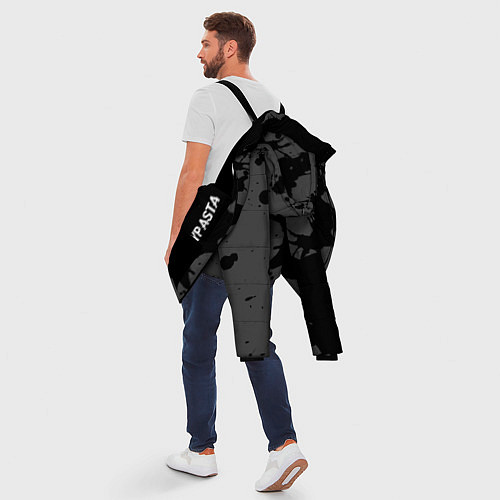 Мужская зимняя куртка CreepyPasta glitch на темном фоне: по-вертикали / 3D-Черный – фото 5