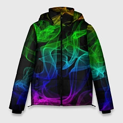 Куртка зимняя мужская Разноцветный неоновый дым, цвет: 3D-светло-серый