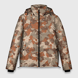 Куртка зимняя мужская Цифровой камуфляж - серо-коричневый, цвет: 3D-красный