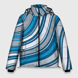 Куртка зимняя мужская Волнистые полосы - текстура, цвет: 3D-красный
