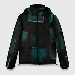 Куртка зимняя мужская Геометрические тёмные кубы, цвет: 3D-светло-серый