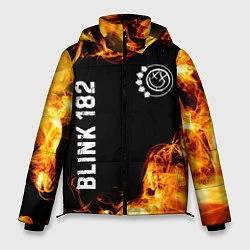 Куртка зимняя мужская Blink 182 и пылающий огонь, цвет: 3D-черный