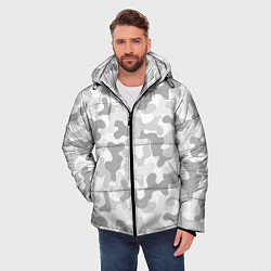 Куртка зимняя мужская Камуфляж цифра светло-серый крупный, цвет: 3D-красный — фото 2