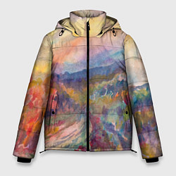 Куртка зимняя мужская Осенний пейзаж акварель, цвет: 3D-светло-серый