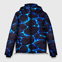 Куртка зимняя мужская Голубое свечение камней, цвет: 3D-черный