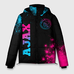 Куртка зимняя мужская Ajax - neon gradient: надпись, символ, цвет: 3D-черный