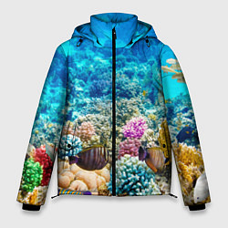 Куртка зимняя мужская Дно морское, цвет: 3D-красный