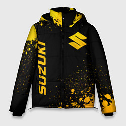 Куртка зимняя мужская Suzuki - gold gradient: надпись, символ, цвет: 3D-черный