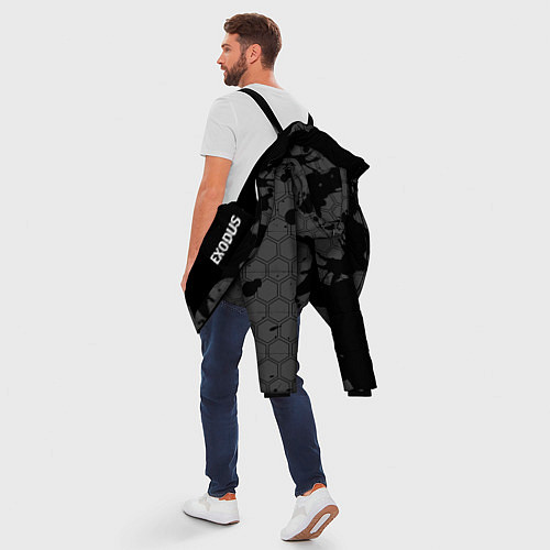 Мужская зимняя куртка Metro Exodus glitch на темном фоне: по-вертикали / 3D-Черный – фото 5