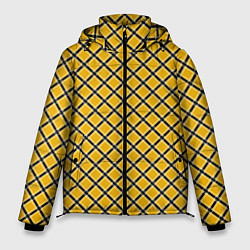 Куртка зимняя мужская Черно-желтый клетчатый узор, цвет: 3D-светло-серый