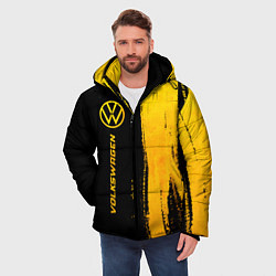 Куртка зимняя мужская Volkswagen - gold gradient: по-вертикали, цвет: 3D-черный — фото 2