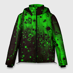 Куртка зимняя мужская Зелёные краски и вода, цвет: 3D-светло-серый