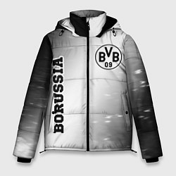Куртка зимняя мужская Borussia sport на светлом фоне: надпись, символ, цвет: 3D-черный