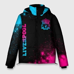 Куртка зимняя мужская Liverpool - neon gradient: надпись, символ, цвет: 3D-черный