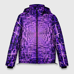 Куртка зимняя мужская Фантастические фиолетовые лучи, цвет: 3D-красный