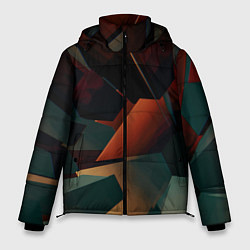 Куртка зимняя мужская Геометрические абстрактные линии и столбы, цвет: 3D-светло-серый