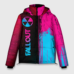 Куртка зимняя мужская Fallout - neon gradient: по-вертикали, цвет: 3D-черный