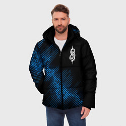 Куртка зимняя мужская Slipknot звуковая волна, цвет: 3D-черный — фото 2