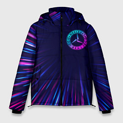 Куртка зимняя мужская Mercedes neon speed lines, цвет: 3D-черный