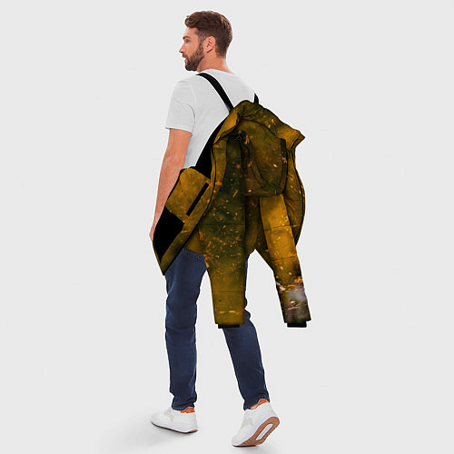 Мужская зимняя куртка Чёрный туман и золотые краски / 3D-Черный – фото 5