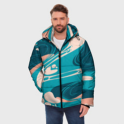 Куртка зимняя мужская Абстрактные разводы - текстура, цвет: 3D-черный — фото 2