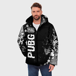 Куртка зимняя мужская PUBG glitch на темном фоне: по-вертикали, цвет: 3D-черный — фото 2
